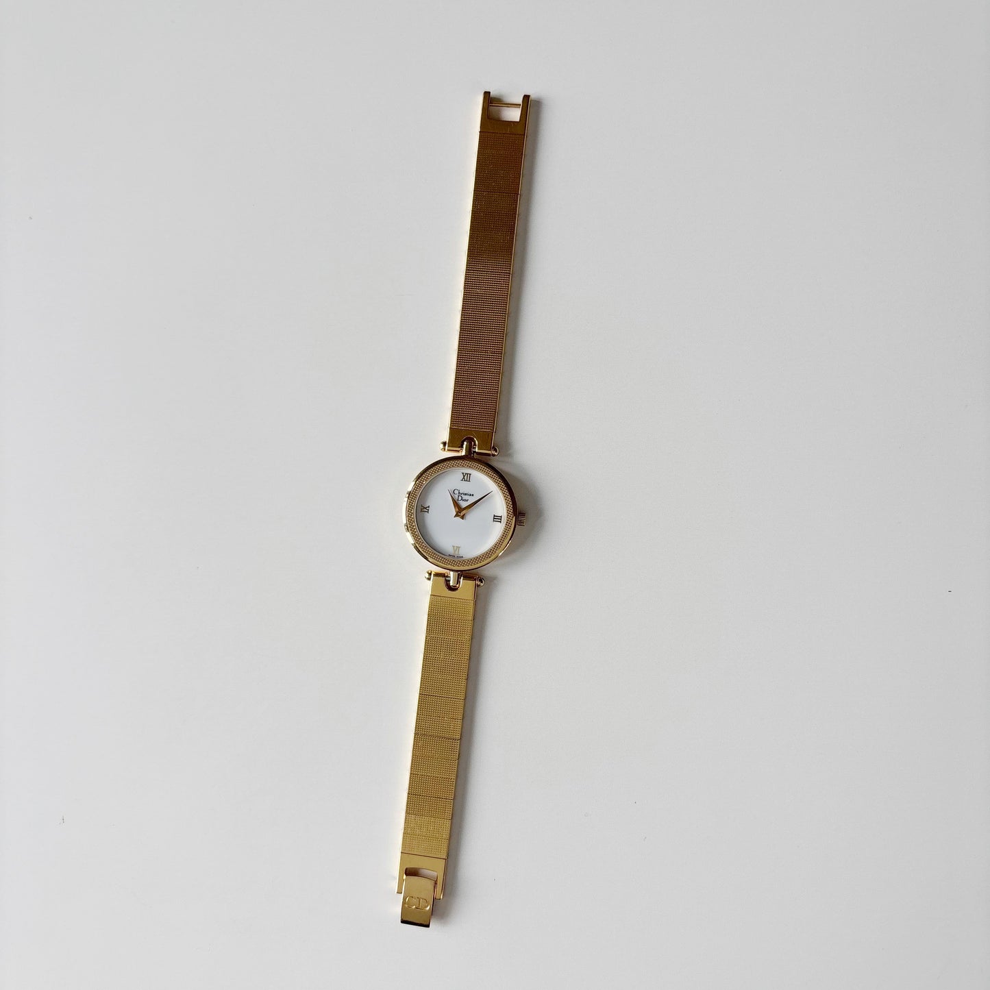 Dior 1990s Round Dial Gold Plated Watch