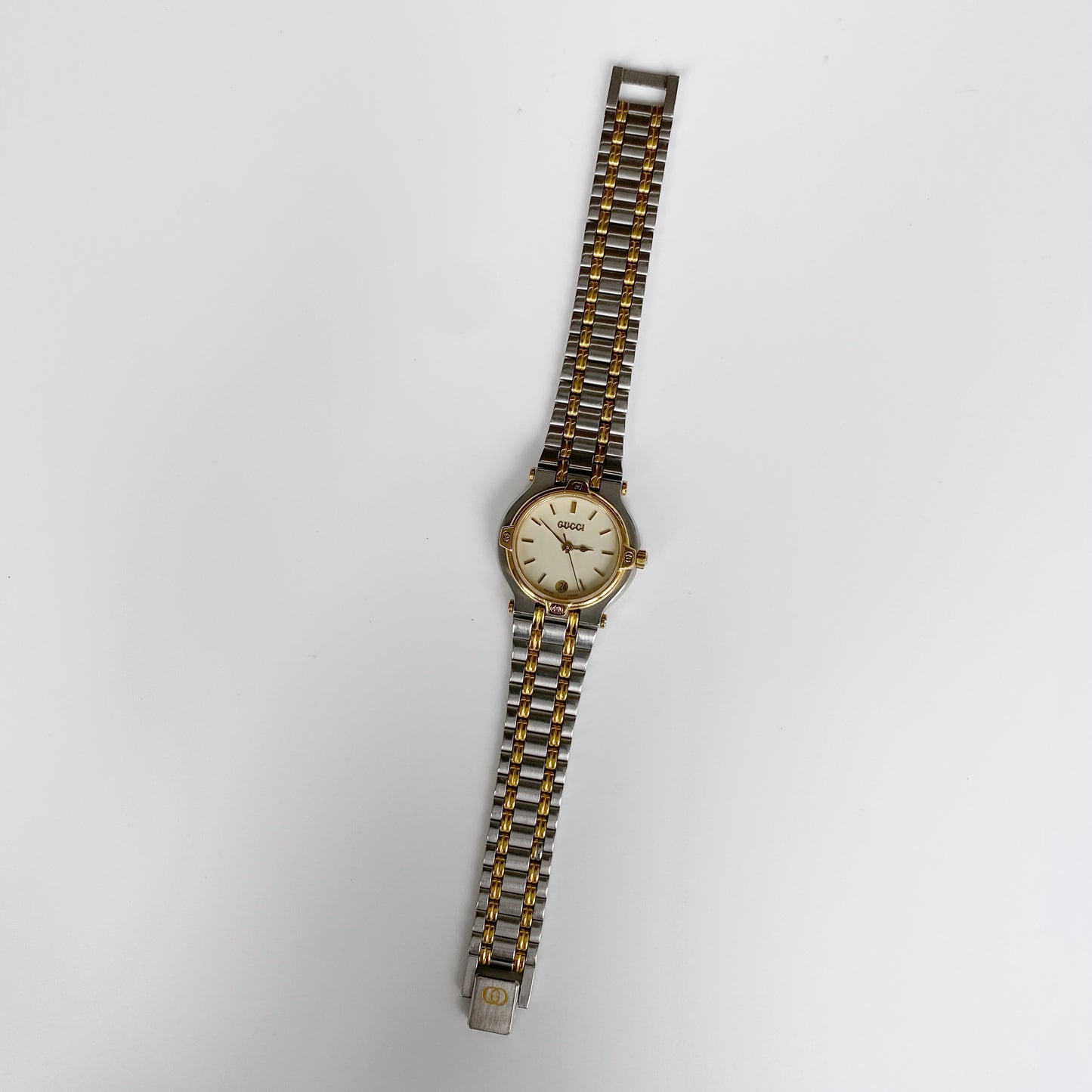 Gucci 1990s Two Tone Date Watch