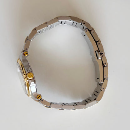 Gucci 1990s Date Round Dial Two Tone Watch