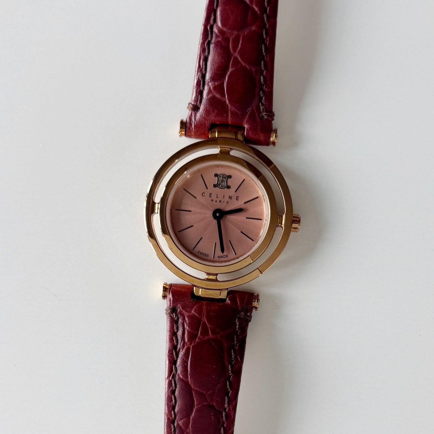 Celine Early 2000s  Round Dial Gold Plated Watch