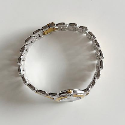 Yves Saint Laurent 1990s Round Dial Two Tone Watch