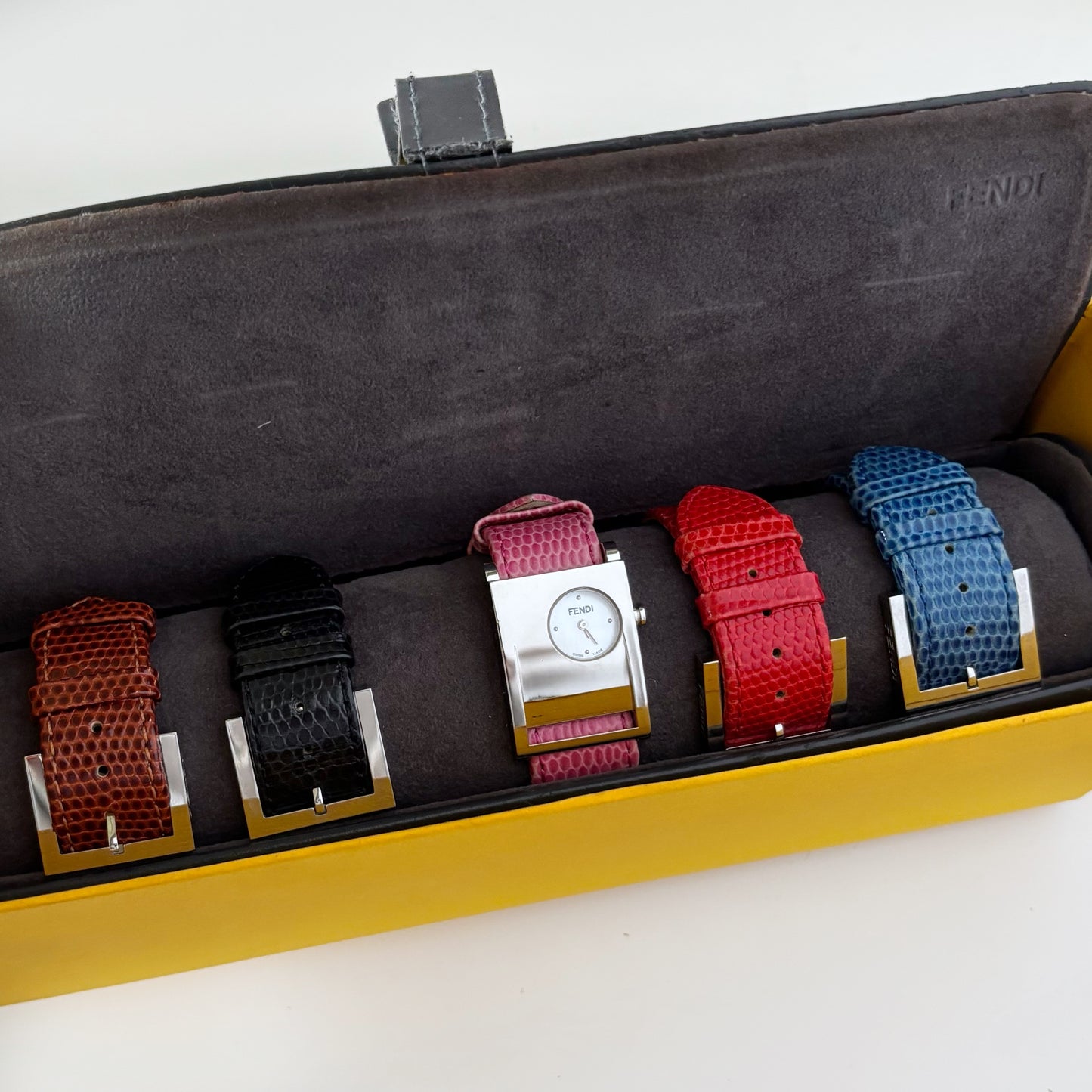 Fendi 1990s Interchangeable Belt Seashell Dial Watch
