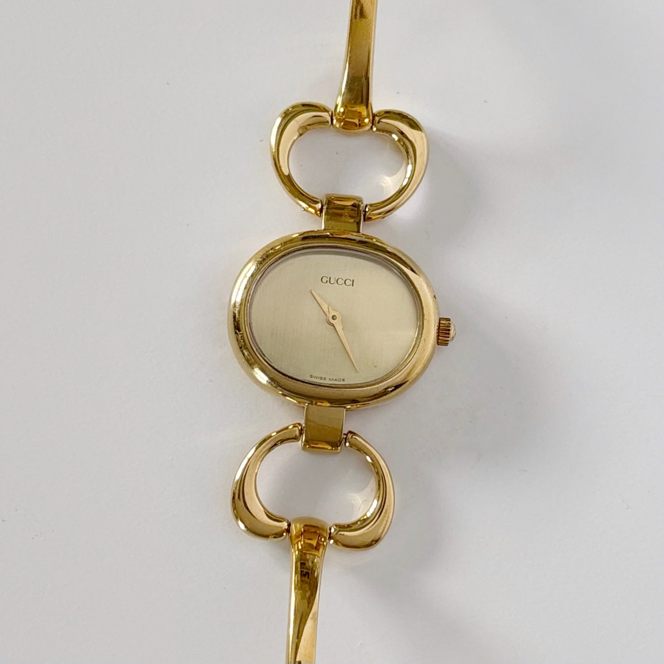 Gucci 1990s Gold Plated Bangle Watch (Small)