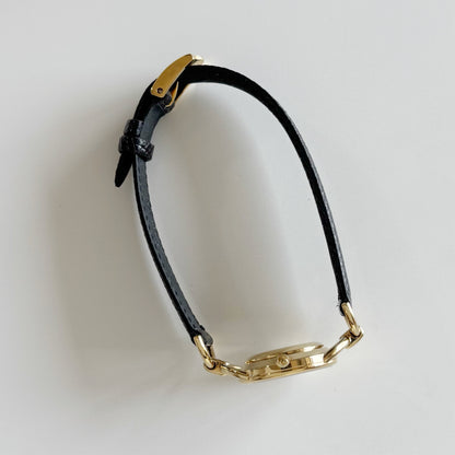 Gucci 1990s Seashell Dial Gold Plated Horsebit Watch