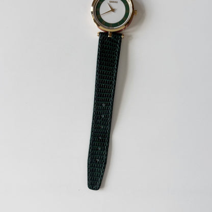 Gucci 1990s Round Dial Sherry Gold-Plated Watch (Large)