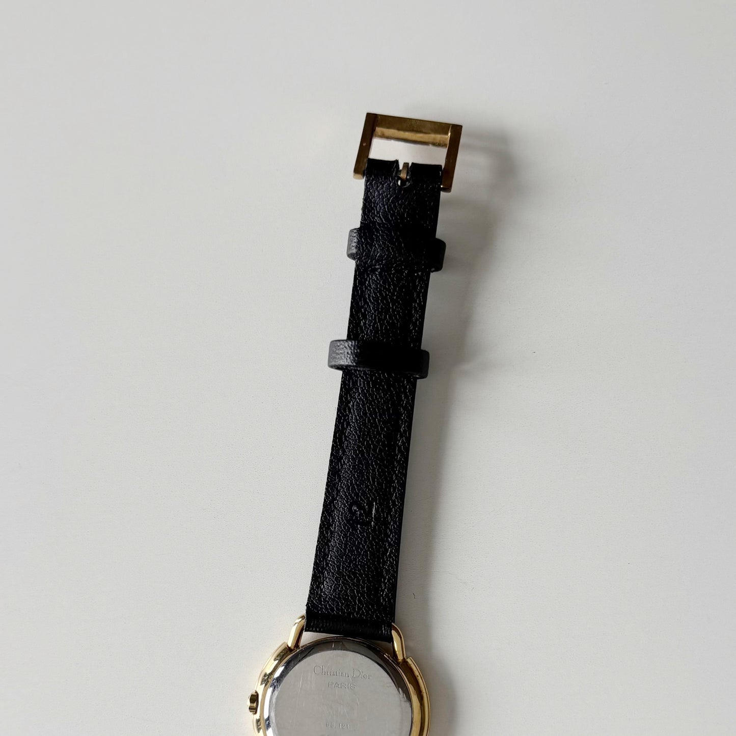 Dior 1990s DC Logo Round Dial Gold Plated Watch