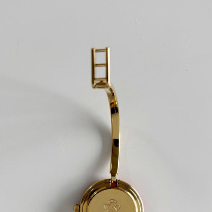 Gucci 1990s Interchangeable Bezel Gold Plated Bangle Watch with case, 12 bezels (Small)