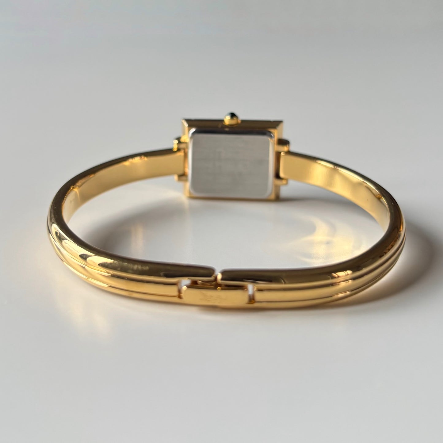 Yves Saint Laurent 1990s Green Dial Gold Plated Bangle Watch