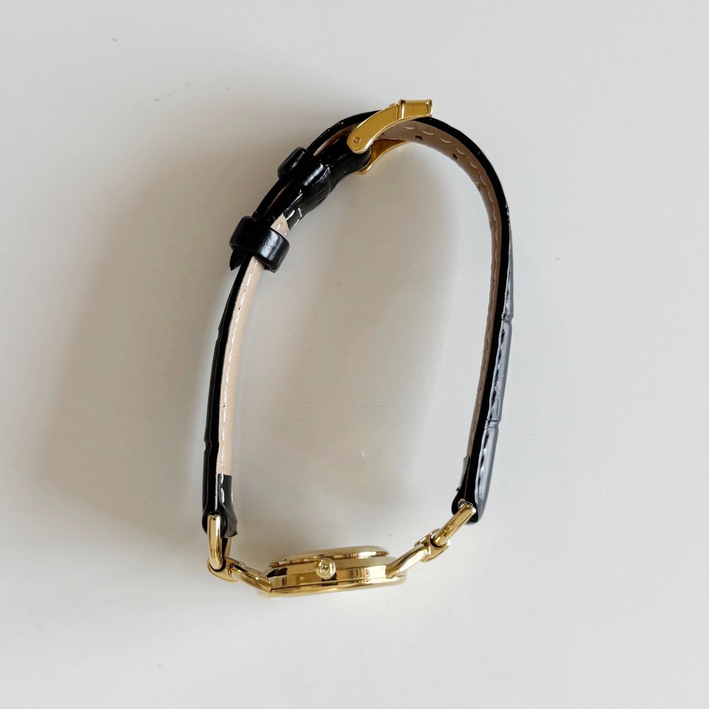 Gucci 1990s Seashell Dial Gold Plate Horsebit Watch