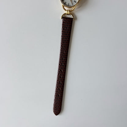 Gucci 1990s Round Dial Horsebit Gold Plated Watch