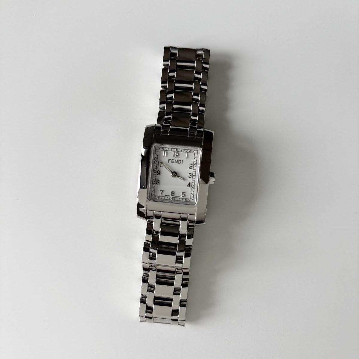Fendi 1990s Tank Stainless Steel Watch