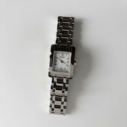 Fendi 1990s Tank Stainless Steel Watch