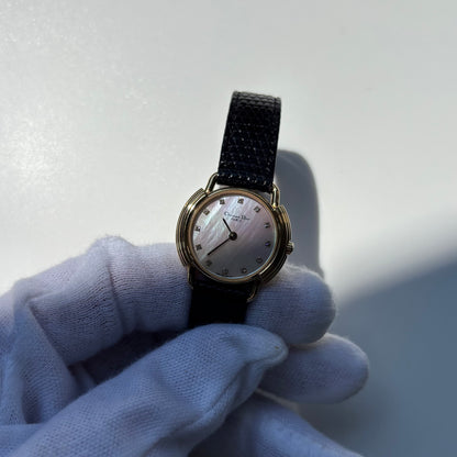 Dior 1990s Seashell Round Dial Gold Plated Watch