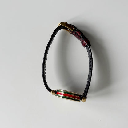 Gucci 1990s Round Dial Red Gold Plated Watch