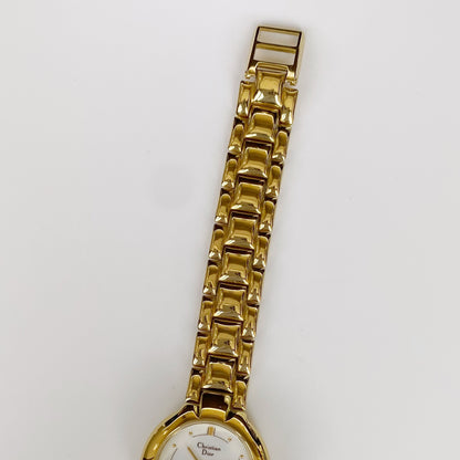 Dior 1990s Gold Plated Round Watch