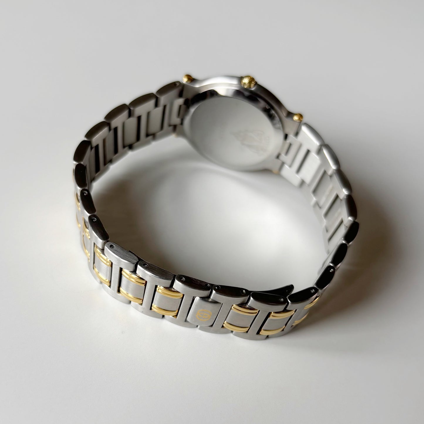 Gucci 1990s Date Round Dial Two Tone Watch (Large)