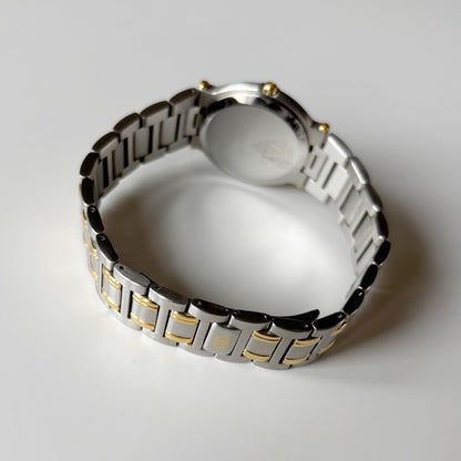 Gucci 1990s Date Round Dial Two Tone Watch (Large)