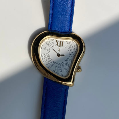 Yves Saint Laurent 1990s Heart Shaped Dial Gold Plated Watch