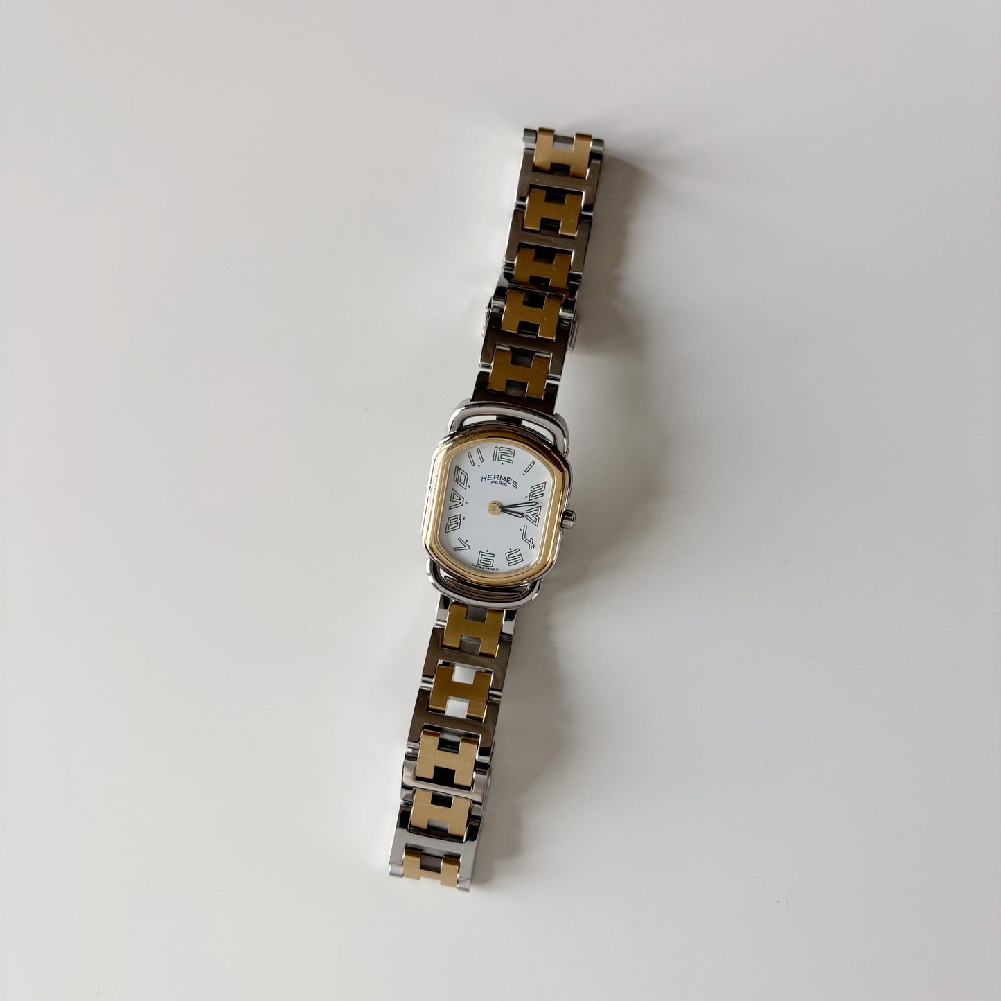 Hermes 1990s Rallye Two Tone Gold Plated Watch