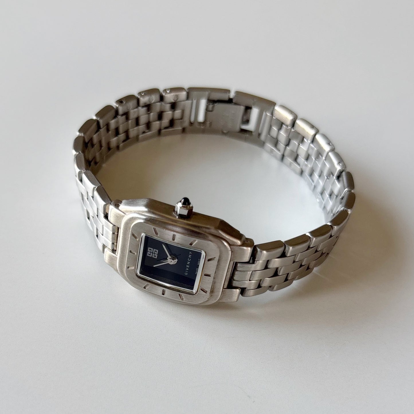 Givenchy 1990s Black Dial Silver Watch
