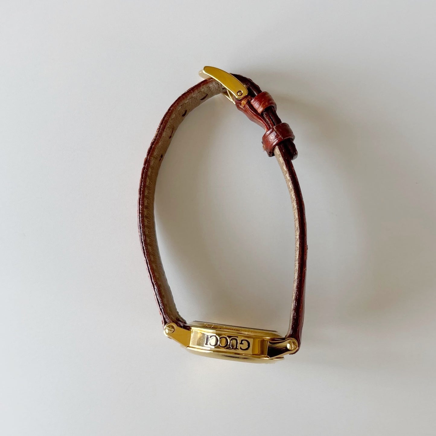 Gucci 1990s Date Round Dial Gold Plated Watch