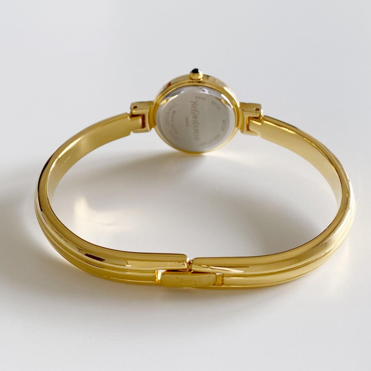 Yves Saint Laurent Seashell Dial Gold Plated Bangle Watch
