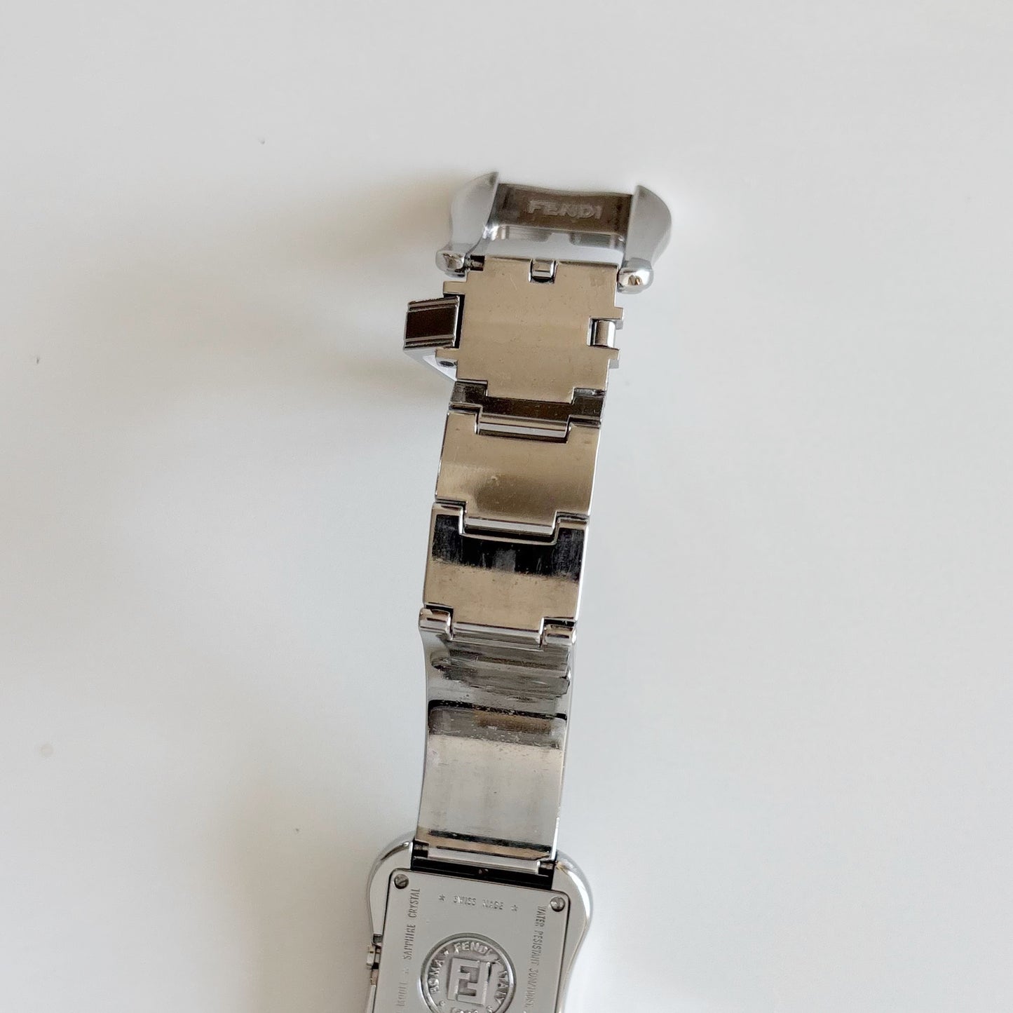 Fendi 1990s Seashell Dial Stainless steel Silver Buckle Watch
