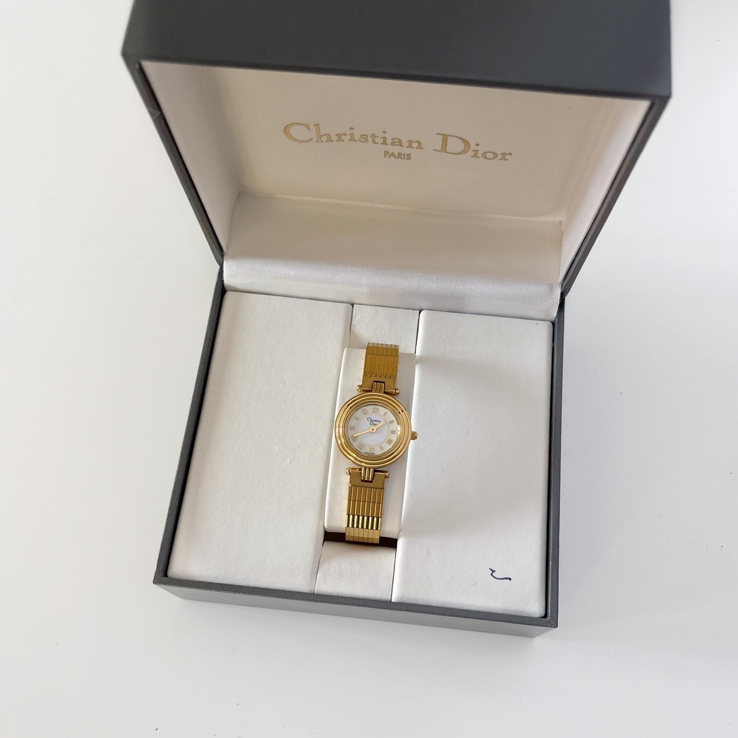 Dior 1990s Gold Plated Round Watch