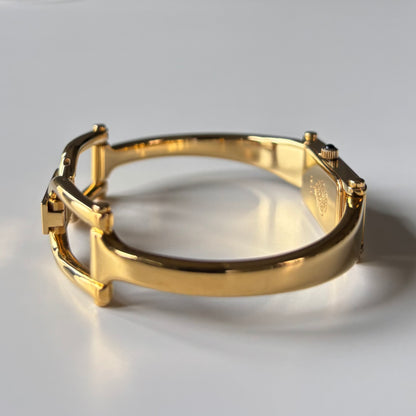 Gucci 1990s Seashell Dial Gold Plated Bangle Watch