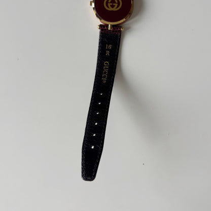 Gucci 1990s Round Dial Red Gold Plated Watch (Large)