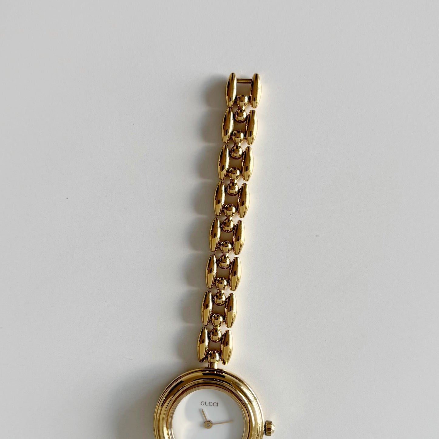 Gucci 1990s Interchangeable Bezel Gold Plated Watch with 6 bezels, case (160mm)