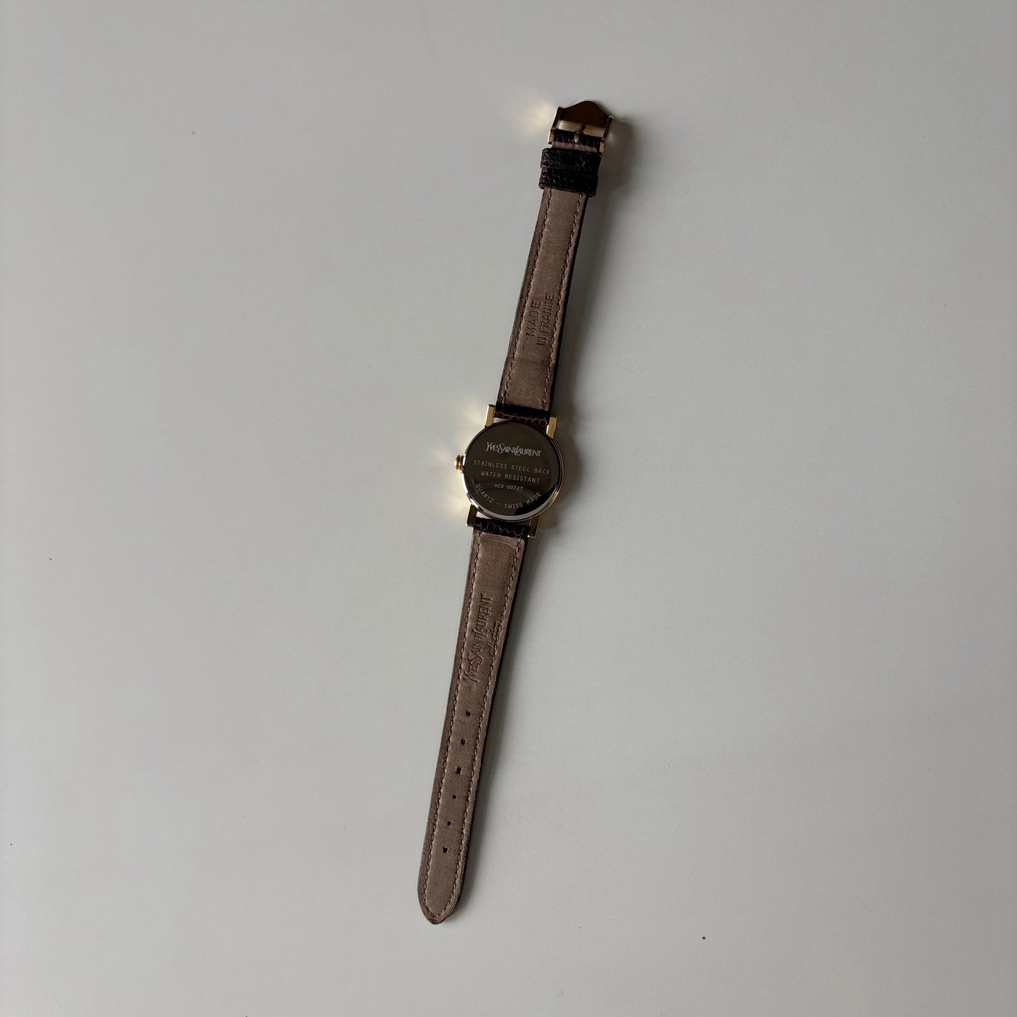 Yves Saint Laurent 1990s YSL Logo Round Dial Gold Plated Watch