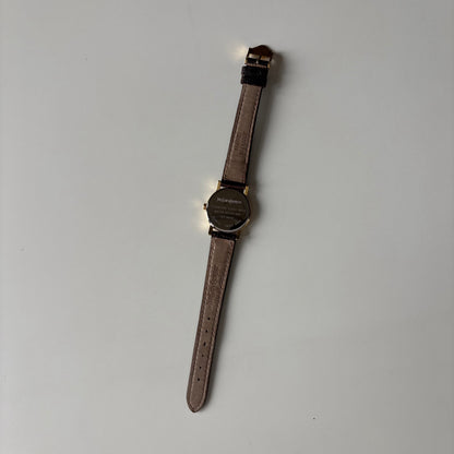 Yves Saint Laurent 1990s YSL Logo Round Dial Gold Plated Watch