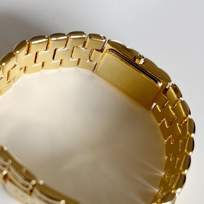 Fendi 1990s Rectangular Dial Gold Plated Watch