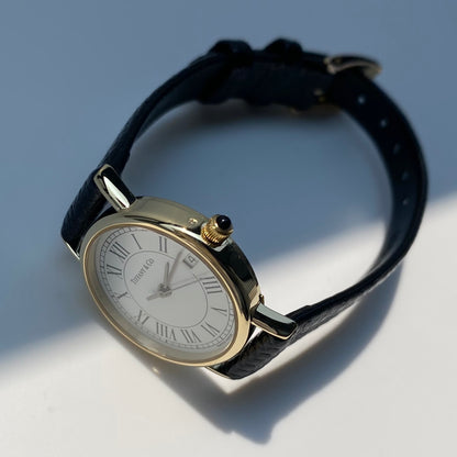 Tiffany 1990s 14K Solid Gold Round Watch