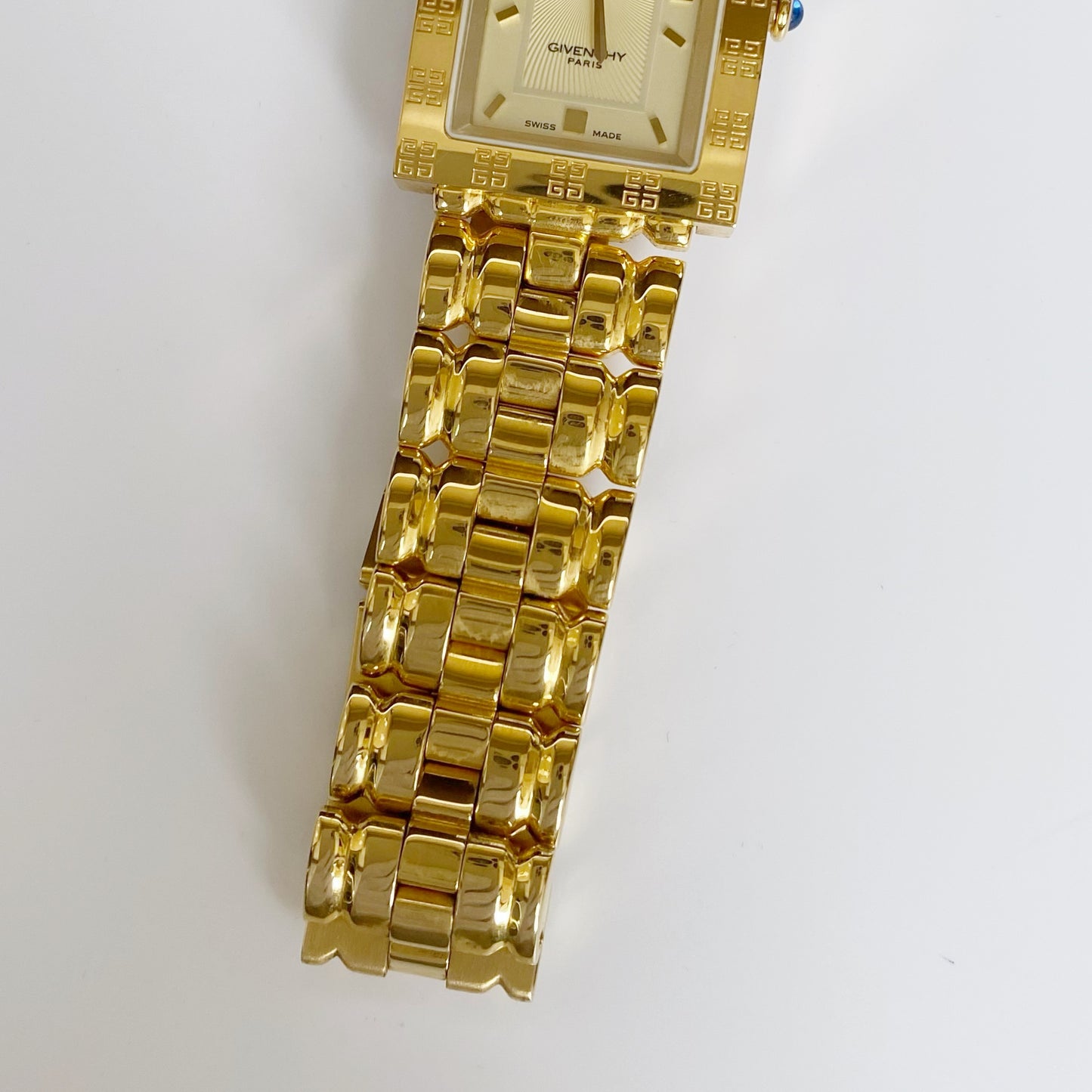 Givenchy 1990s Rectangular Gold Plated Watch