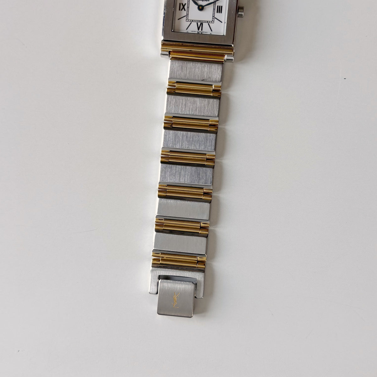 Yves Saint Laurent Square Dial Gold Plated Two Tone Watch