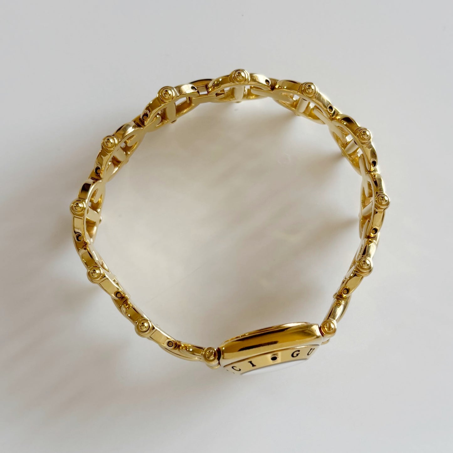 Gucci 1990s Seashell Dial Gold Plated Watch