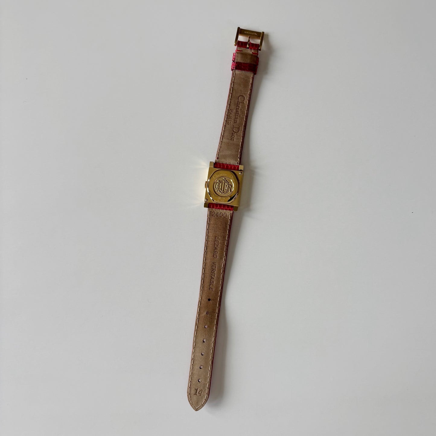 Dior 1990s Interchangeable Strap Gold Plated Watch with 4 straps, case