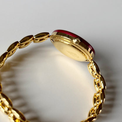 Gucci 1990s Interchangeable Bezel Gold Plated Rice Chain Watch with 6 bezels, case (160mm)