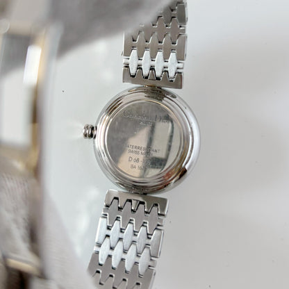 Dior 1990s Round Dial Stainless Steel Watch