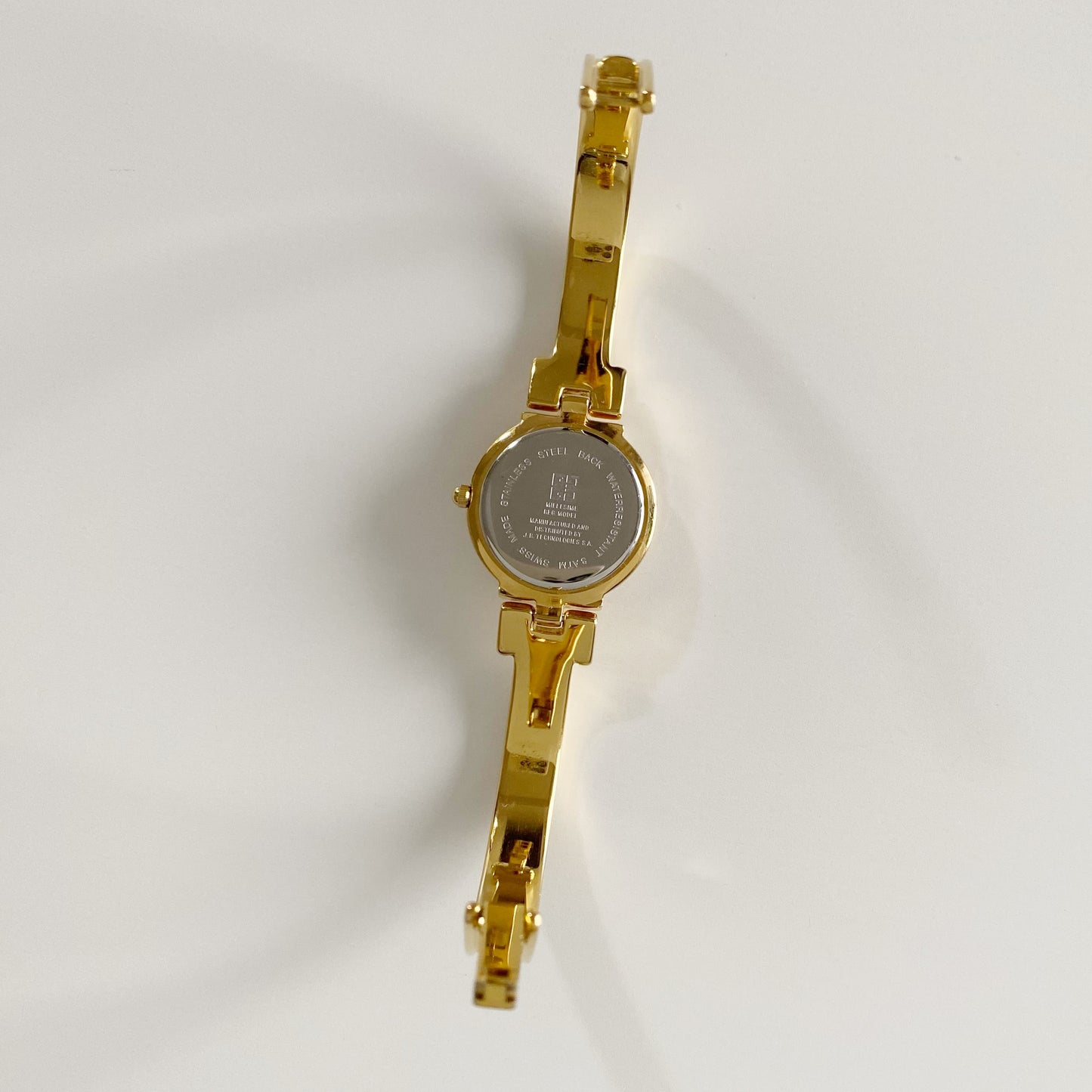 Givenchy 1990s Black Dial Gold Plated Bangle Watch