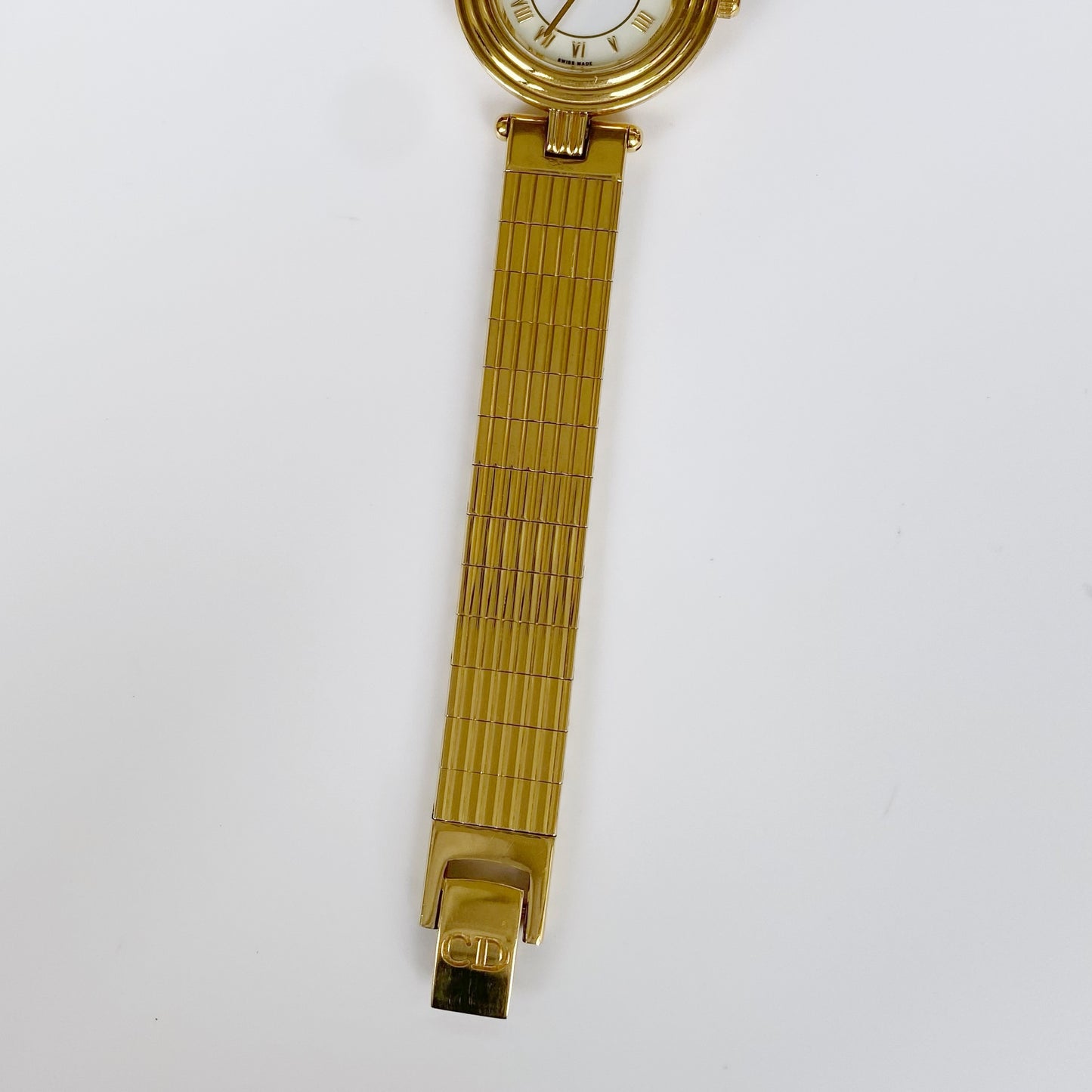 Dior 1990s Gold Plated Round Watch