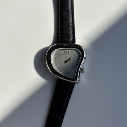 Yves Saint Laurent 1990s Heart Shaped Dial Silver Watch