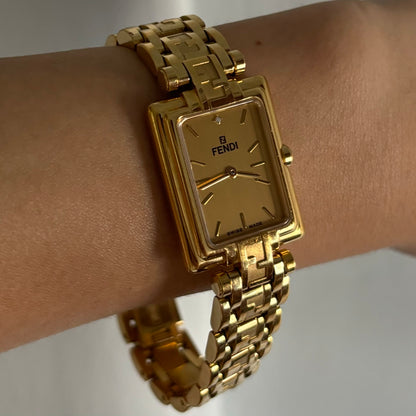 Fendi 1990s Gold Plated Watch Limited Edition (only 2,500 pieces made)