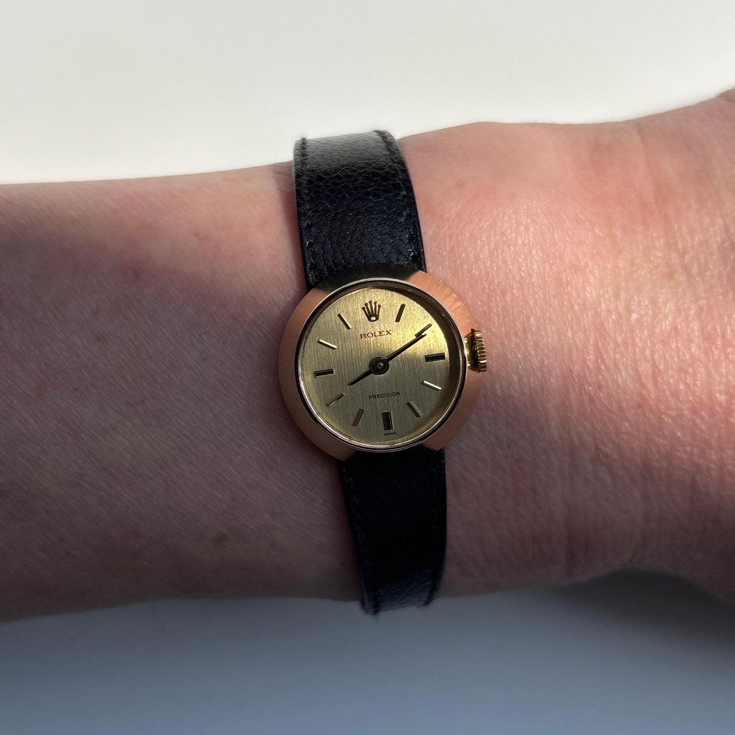Rolex 1972 Chameleon Precision 18K Gold Case Interchangeable Strap Manual Wind Watch with straps, case