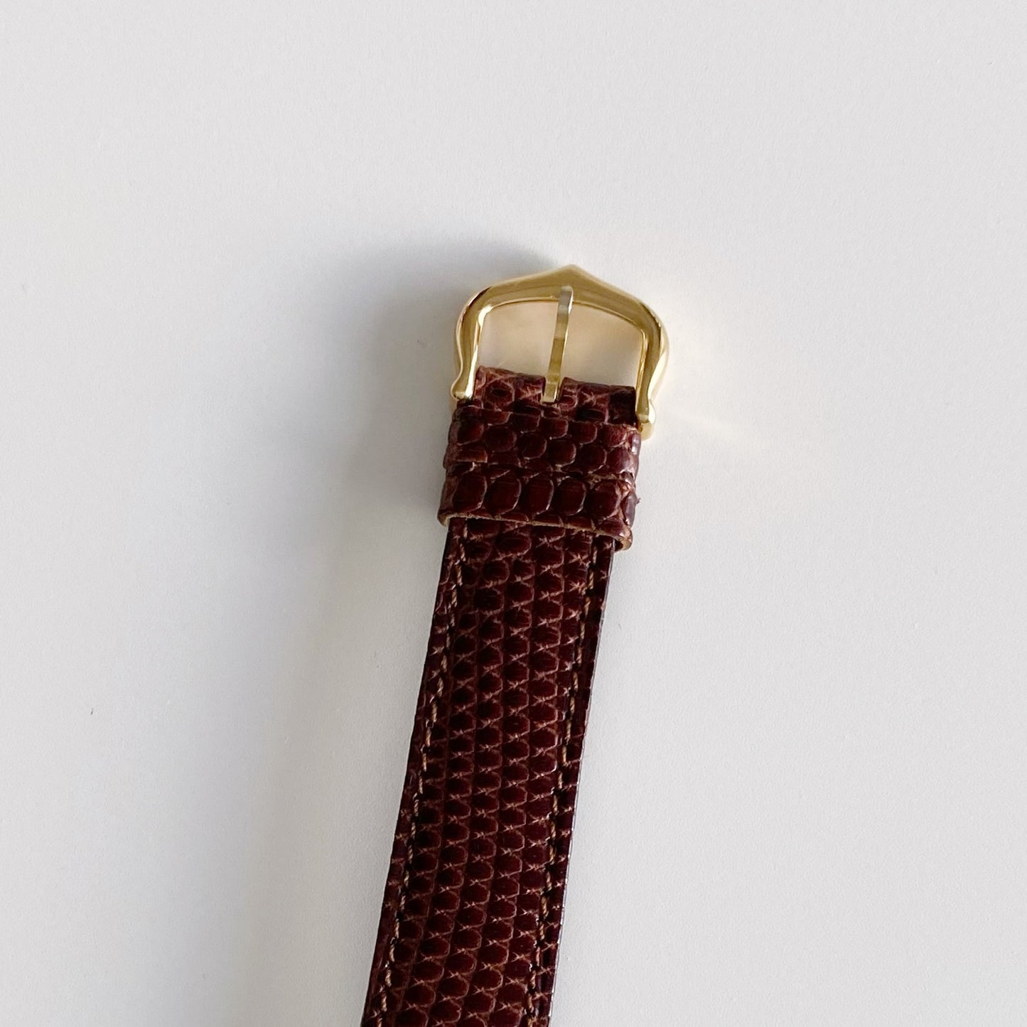 Cartier 1980s Must de Tank Burgundy Dial Manual Winding Watch (LM)