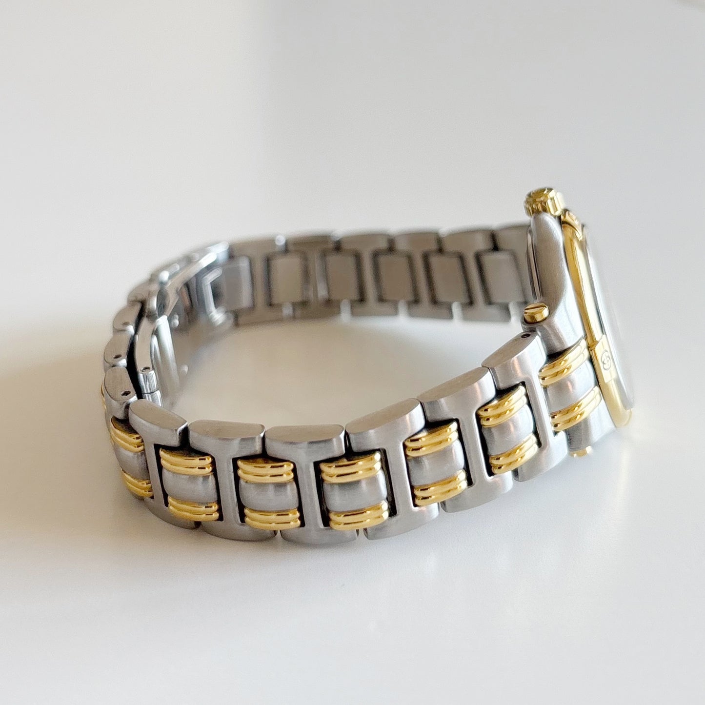 Gucci 1990s Date Round Dial Two Tone Watch