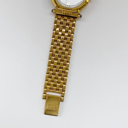 Dior 1990s Octagon Gold Plated Watch