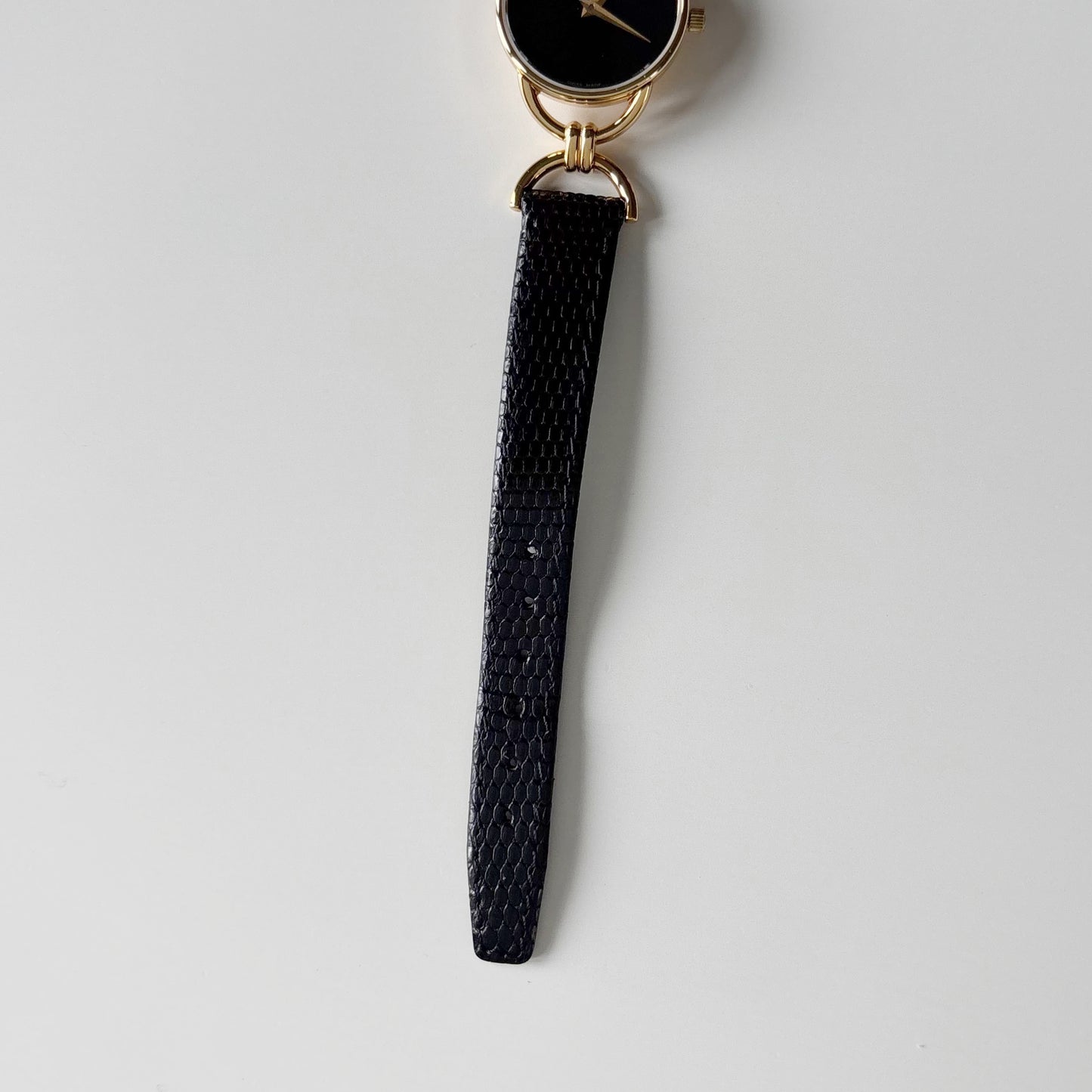 Gucci 1990s Black Dial Horsebit Gold Plated Watch